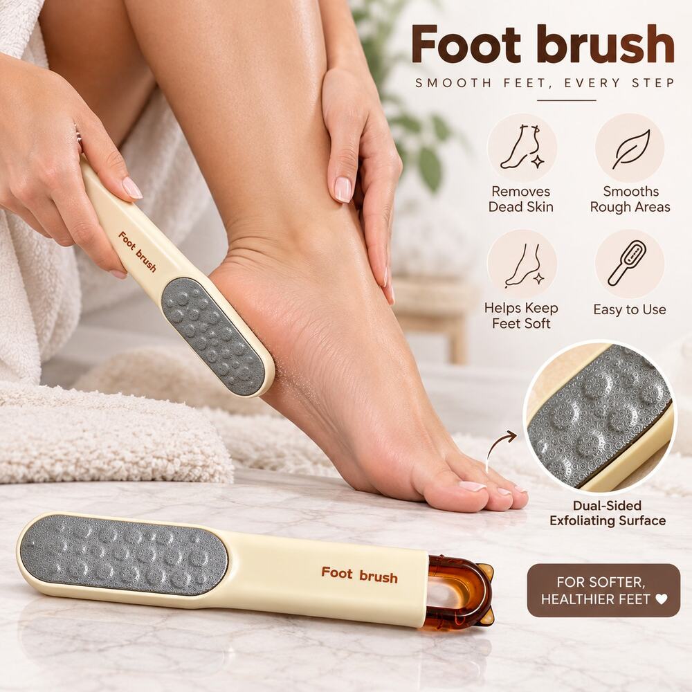 2-in-1 Foot File & Brush Dead Skin Callus Remover Exfoliating Pedicure Tool